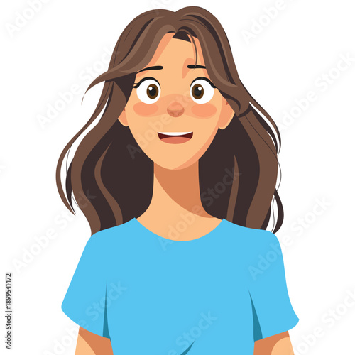 young woman with long hair