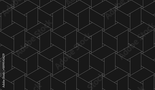 abstract seamless geometric outline with white line details over a black base. simple weave suitable for backgrounds, tiles, and wallpapers.	
