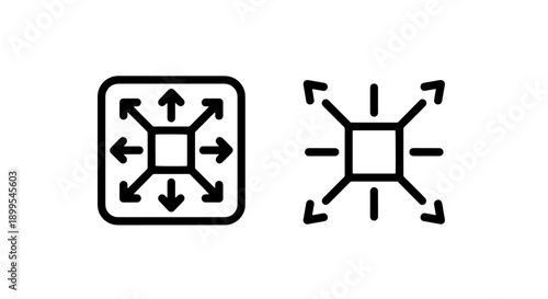 Directional Arrows and Abstract Starburst Icons for Expansion and Movement