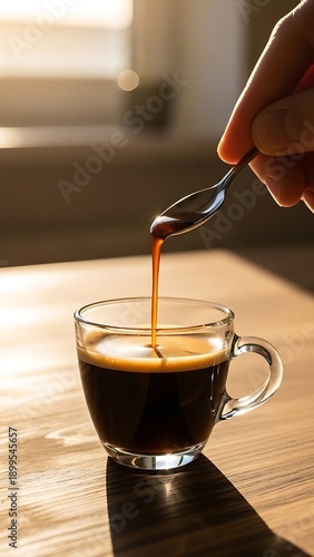 Coffee being poured into a cup.
