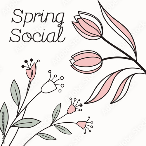 Elegant floral design symbolizing the arrival of spring and social connection