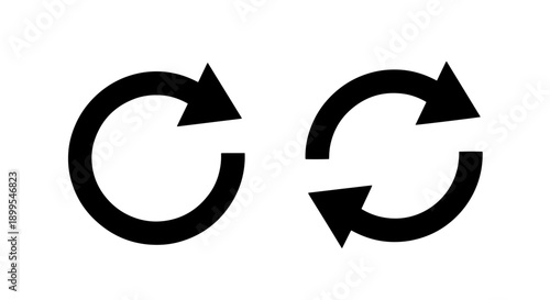 Refresh and Reload Icon Set - Circular Arrows for Repeat, Update, and Undo/Redo Actions