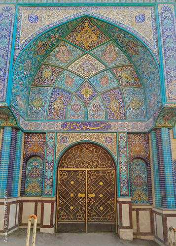 Kermanshah, Iran - home of the famous Taq-e Bostan rock reliefs, Kermanshah is also famous for Takyeh Moaven-ol-Molk. Here in particular a detail of the mosque 