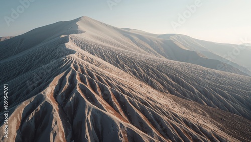 Mountain Landscape With Ridges and Valleys Under a Clear Sky