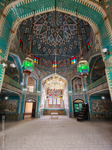 Kermanshah, Iran - home of the famous Taq-e Bostan rock reliefs, Kermanshah is also famous for Takyeh Moaven-ol-Molk. Here in particular a detail of the mosque 