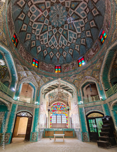 Kermanshah, Iran - home of the famous Taq-e Bostan rock reliefs, Kermanshah is also famous for Takyeh Moaven-ol-Molk. Here in particular a detail of the mosque 