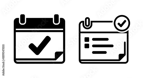 Appointment Confirmed and Scheduled Document Icons for Task Verification and Planning