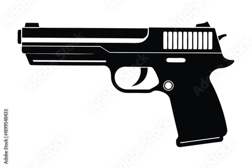 hk usp pistol silhouette line art vector illustration
