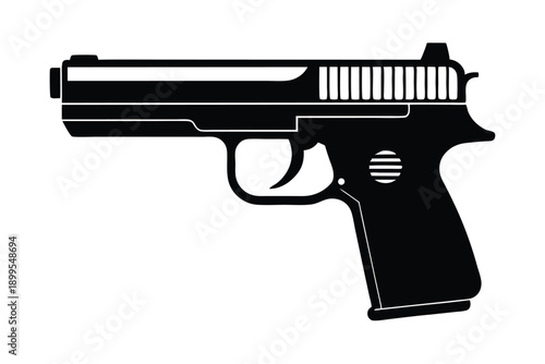 hk usp pistol silhouette line art vector illustration