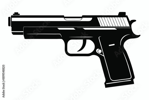 hk usp pistol silhouette line art vector illustration