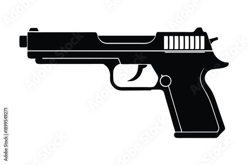 hk usp pistol silhouette line art vector illustration