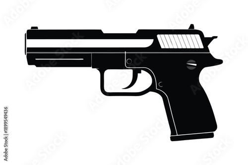 hk usp pistol silhouette line art vector illustration