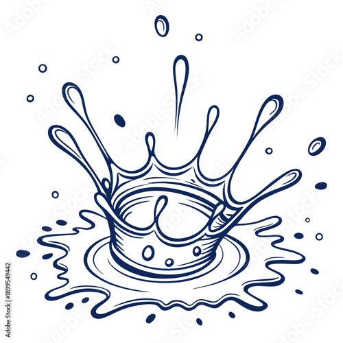 A stylized illustration of a droplet creating a ripple effect in water
