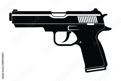 hk usp pistol silhouette line art vector illustration