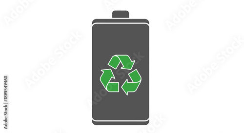 Recyclable battery icon illustrating eco-friendly practices and sustainable energy solutions
