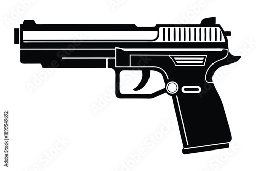 hk usp pistol silhouette line art vector illustration