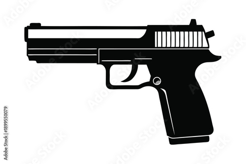 hk usp pistol silhouette line art vector illustration