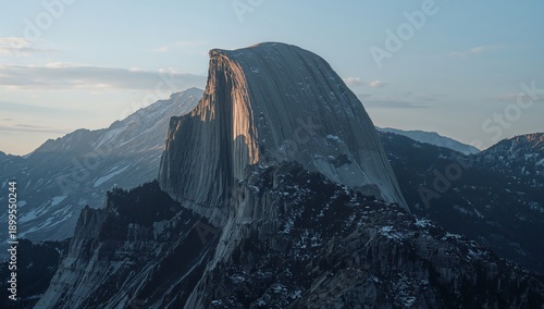 Mountain Summit With Clear Sky at Sunset in the Wilderness