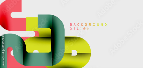 Abstract layered shapes, vibrant colors, modern design. Minimalist composition, smooth gradients, clean aesthetic. Background elements create visual interest.