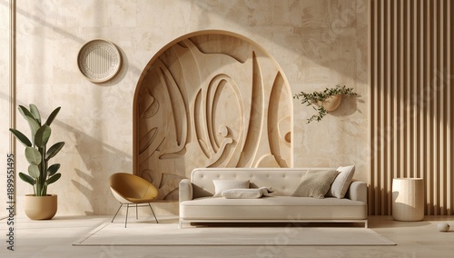 Modern Interior Display With Shelves and Storage in a Stylish Environment