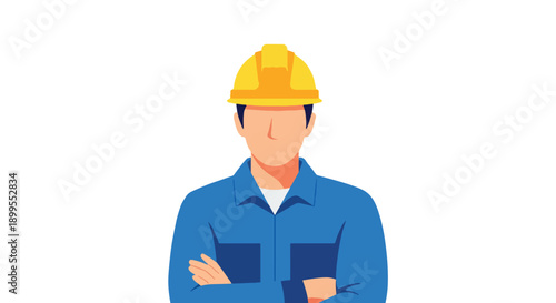 Construction worker with transparent background