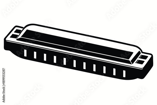 harmonica silhouette line art vector illustration