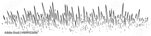 Hand drawn sketch of sharp grass blades texture