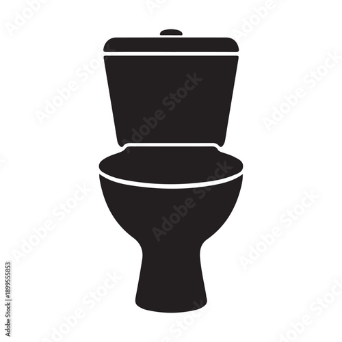 Toilet icon silhouette on white background.