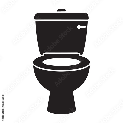Toilet icon silhouette on white background.