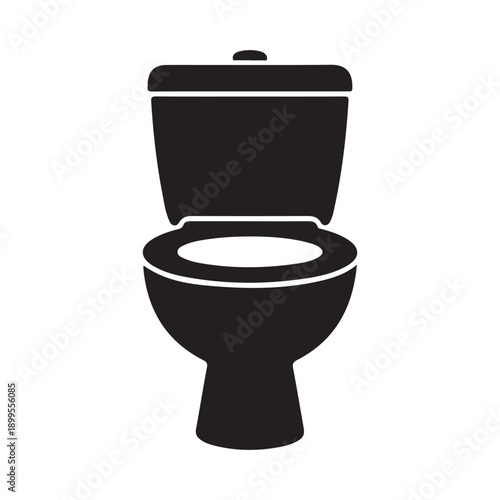 Toilet icon silhouette on white background.