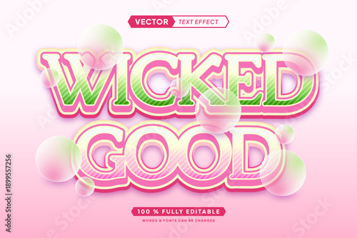 Text effect editable 3d gaming wicked good cartoon font style