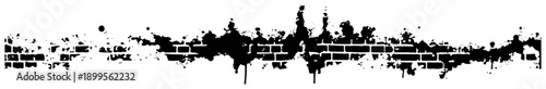 Urban style brick wall pattern with creative ink splatters and drips