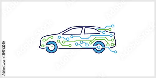 Automotive Technology Car Circuit Board Concept.