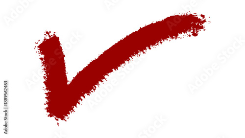 Hand drawn red paint brush stroke illustration isolated background transparent 