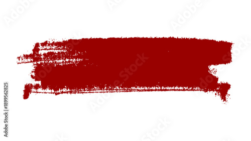 Hand drawn red paint brush stroke illustration isolated background transparent 