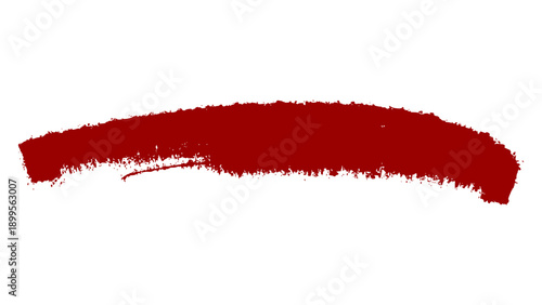Hand drawn red paint brush stroke illustration isolated background transparent 