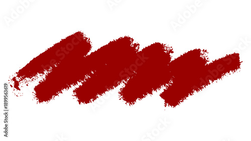 Hand drawn red paint brush stroke illustration isolated background transparent 