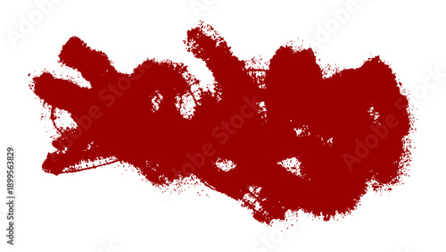 Hand drawn red paint brush stroke illustration isolated background transparent 