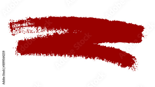 Hand drawn red paint brush stroke illustration isolated background transparent 
