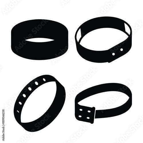 Collection of black silhouette wristbands for event access and identification