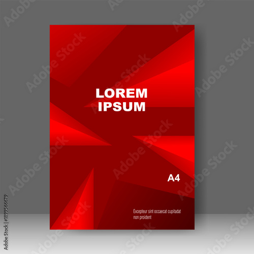 Design cover book modern triangle for Brochure template, annual report, flyer, poster, magazine. Vector illustration
