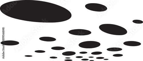 Black circles on white background abstract geometric shapes design