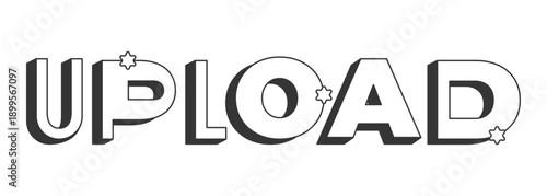 Contact me bold black and white 3D text. Email message communication request. Business reach out. Website mail. Outlined letters. Fun typography. Blocky type with star accents. Montserrat font used