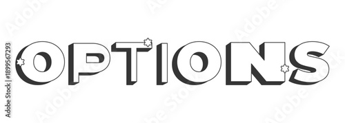 Know more bold black and white 3D text. Learn details. Detailed information access. Explore topic. Article read. Outlined letters. Fun typography. Blocky type with star accents. Montserrat font used