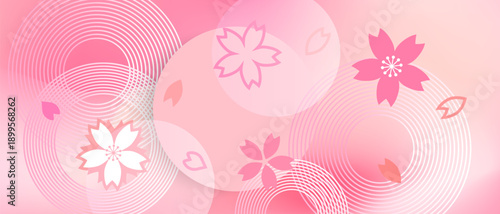 幾何学 抽象 桜 花 サークル 春 背景