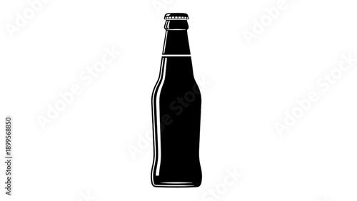 A simple illustration of a bottle from a straight-on viewpoint