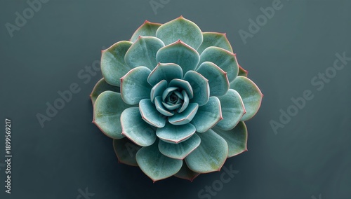 Succulent Plant With Round Leaves Displayed Against a Black Background