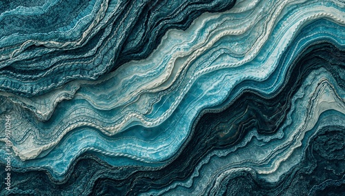Water Droplets Rest on a Textured Blue Fabric Surface in Soft Light During a ...