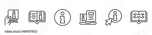 Client Guidebook and Information Icons Set, FAQ and Manual