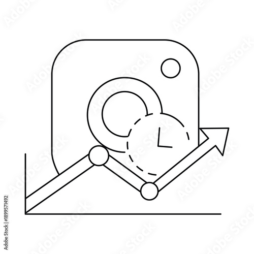 Instagram Algorithm Average Watch Time Icon. Vector Design